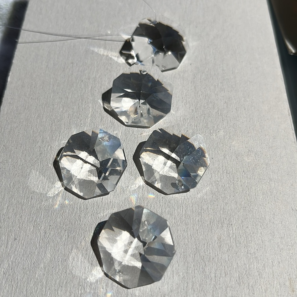 5 Swarovski Strass 8015 Crystal Prisms 1-Hole Lily Octagon Vintage